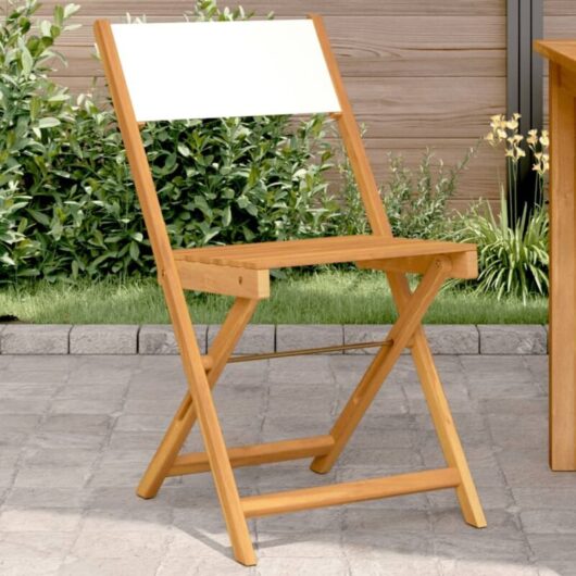 Vidaxl - Bistro Chairs 2 pcs Cream White Solid Wood Acacia and Fabric