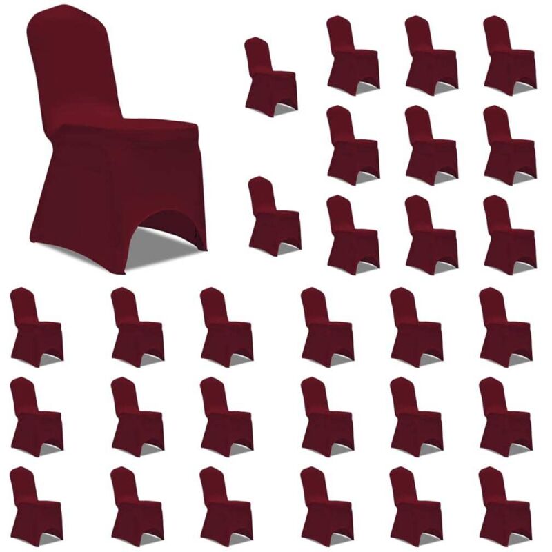 Vidaxl - Chair Cover Stretch Burgundy 30 pcs