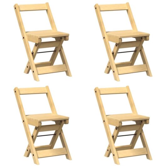 Vidaxl - Dining Chairs Foldable 4 pcs Corona Wax Brown Solid Wood Pine