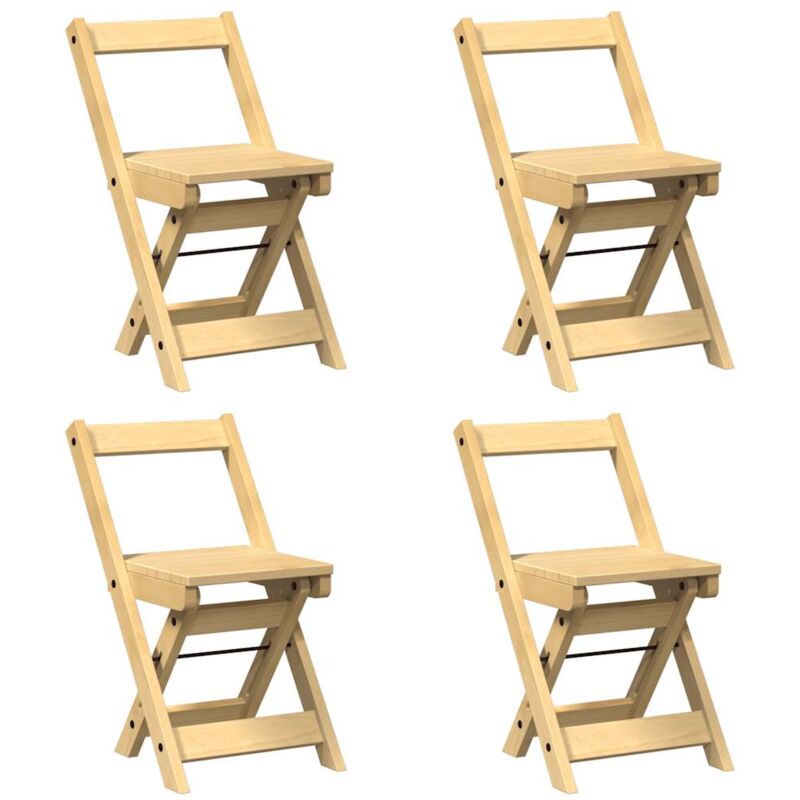 Vidaxl - Dining Chairs Foldable 4 pcs Corona Wax Brown Solid Wood Pine