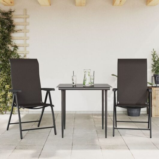 Vidaxl - Folding Garden Chairs 2 pcs Black Coffee Poly Rattan