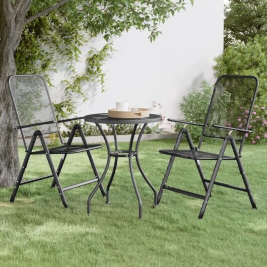 Vidaxl - Folding Garden Chairs 2 pcs Expanded Metal Mesh Anthracite