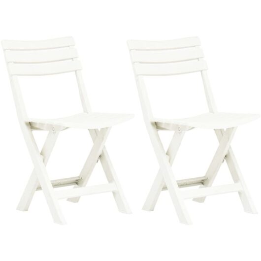 Vidaxl - Folding Garden Chairs 2 pcs Plastic White