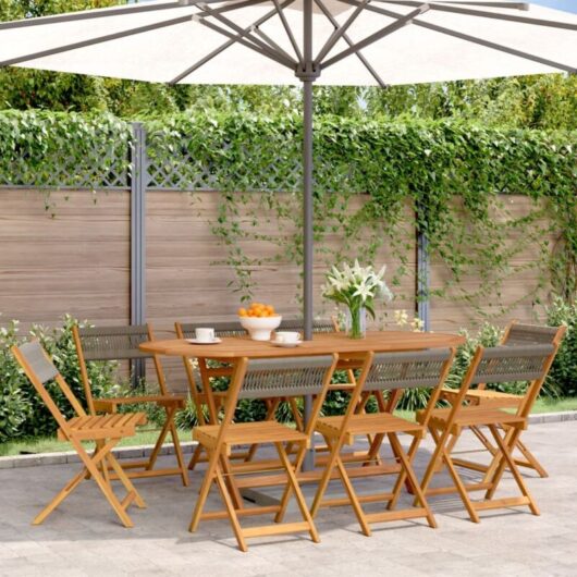 Vidaxl - Folding Garden Chairs 8 pcs Grey Solid Wood Acacia