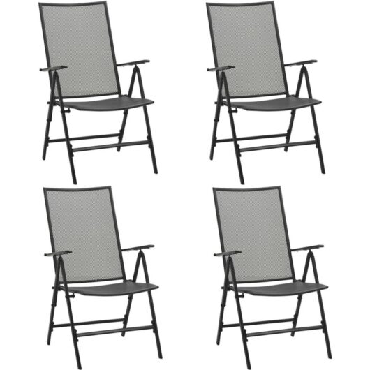 Vidaxl - Folding Mesh Chairs 4 pcs Steel Anthracite