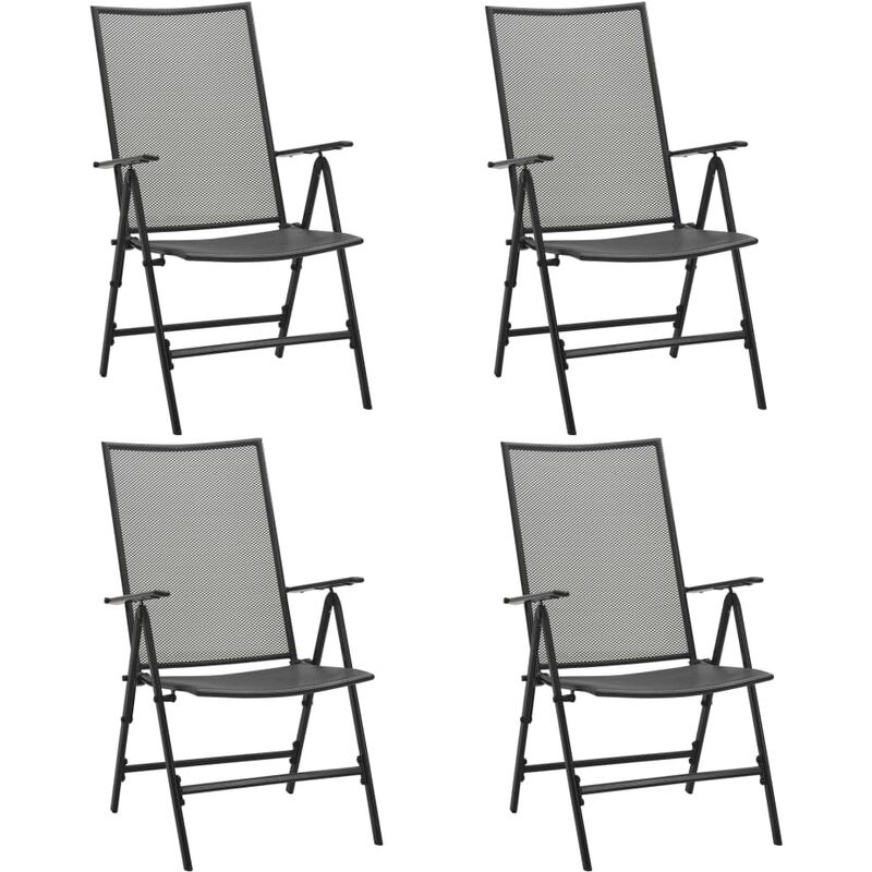 Vidaxl - Folding Mesh Chairs 4 pcs Steel Anthracite