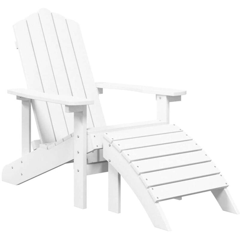 Vidaxl - Garden Adirondack Chair with Footstool hdpe White