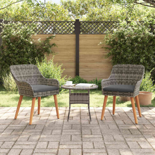 Vidaxl - Garden Chair 2 pcs Grey 55 x 62.5 x 82cm Poly Rattan