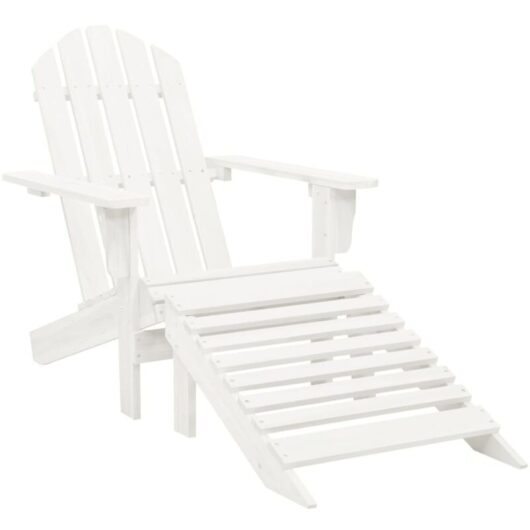 Vidaxl - Garden Chair with Ottoman Wood White