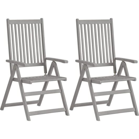 Vidaxl - Garden Reclining Chairs 2 pcs Grey Solid Acacia Wood