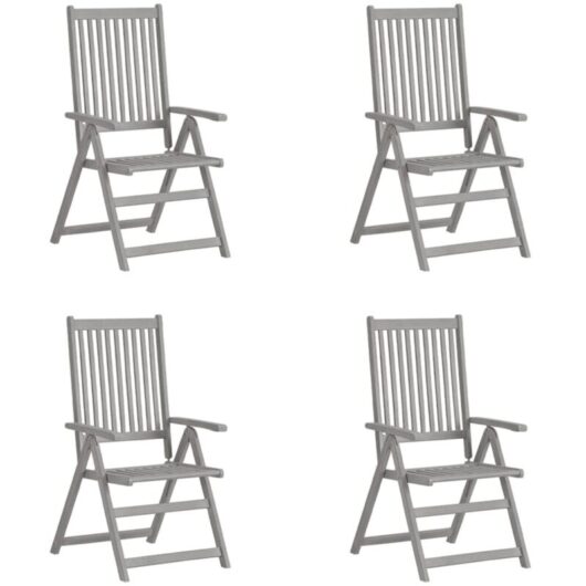 Vidaxl - Garden Reclining Chairs 4 pcs Grey Solid Acacia Wood