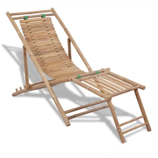 Vidaxl - Outdoor Deck Chair with Footrest Bamboo