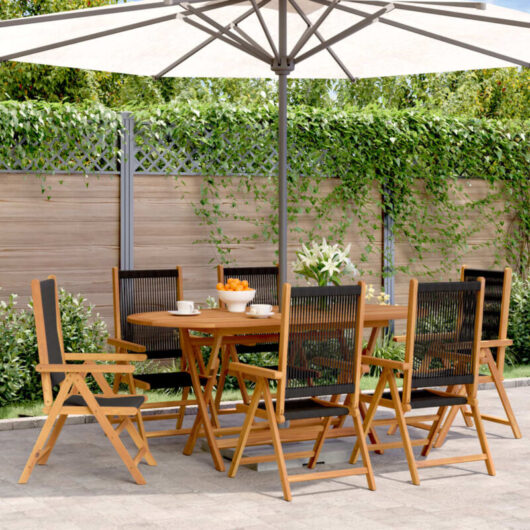 Vidaxl - Reclining Garden Chairs 6 pcs Black Solid Wood Acacia