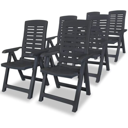 Vidaxl - Reclining Garden Chairs 6 pcs Plastic Anthracite