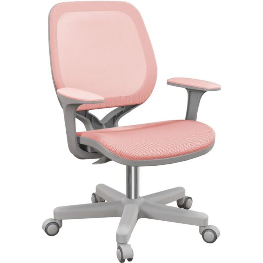 Vinsetto - Office Chair, 360 Degree Swivel Desk Chair with Wheels, Pink