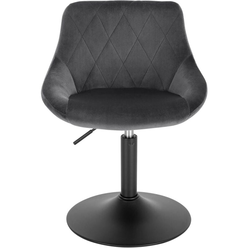 WOLTU Breakfast bar stools Bar chairs for Kitchen bar stools Velvet Swivel Gas Dark Grey