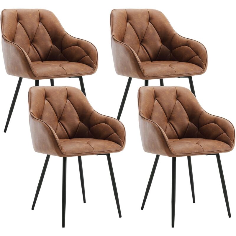 WOLTU Set of 4x Faux Leather Dining Chairs Accent home & restaurants Brown