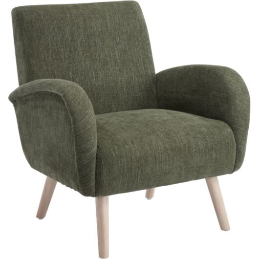 Wahson Office Chairs - Armchair Upholstered in Chenille Fabric Modern Occasional Wingback Lounge Chair with Wooden Legs for Bedroom Living Room,