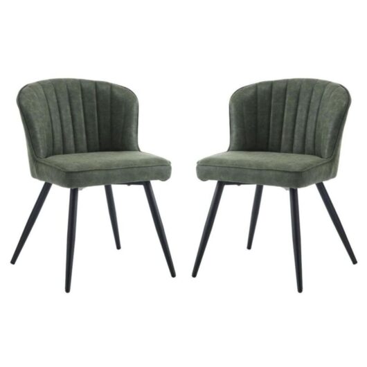 Wahson Office Chairs - Modern Dining Chairs Set of 2 in pu Leather Side Chairs with Shell Designed Backrest for Kitchen Living Room Restaurant,