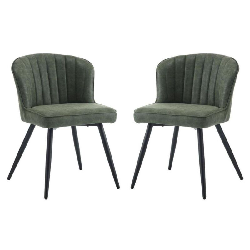 Wahson Office Chairs - Modern Dining Chairs Set of 2 in pu Leather Side Chairs with Shell Designed Backrest for Kitchen Living Room Restaurant,