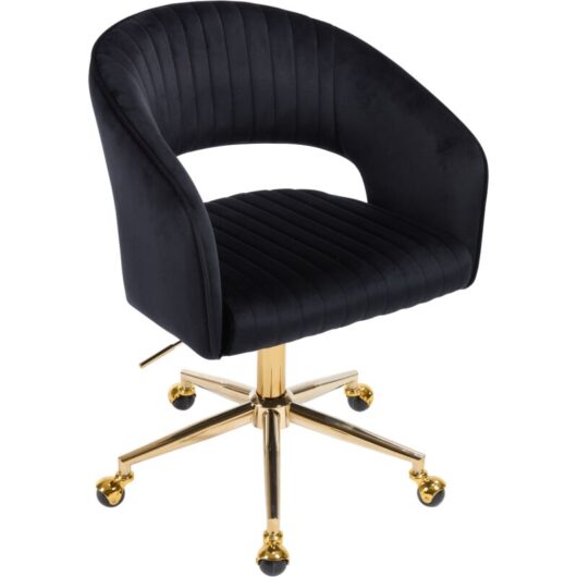 Wahson Office Chairs - Office Chair in Velvet Modern Swivel Desk Chair with Hollow Elegant Backrest Task Chair Height Adjustable for Home Office,