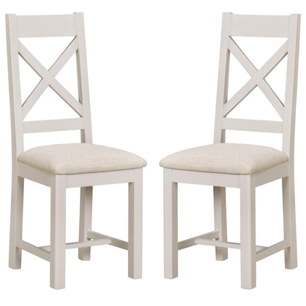 Waldorf Oyster Grey Wooden Dining Chairs - Pair