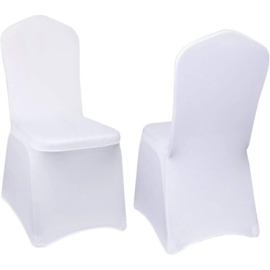 White Chair Covers, 12 Pieces, Removable and Washable Chair Covers for Shell Chairs, Stretch Chair Covers for Weddings, Parties, Hotels, and