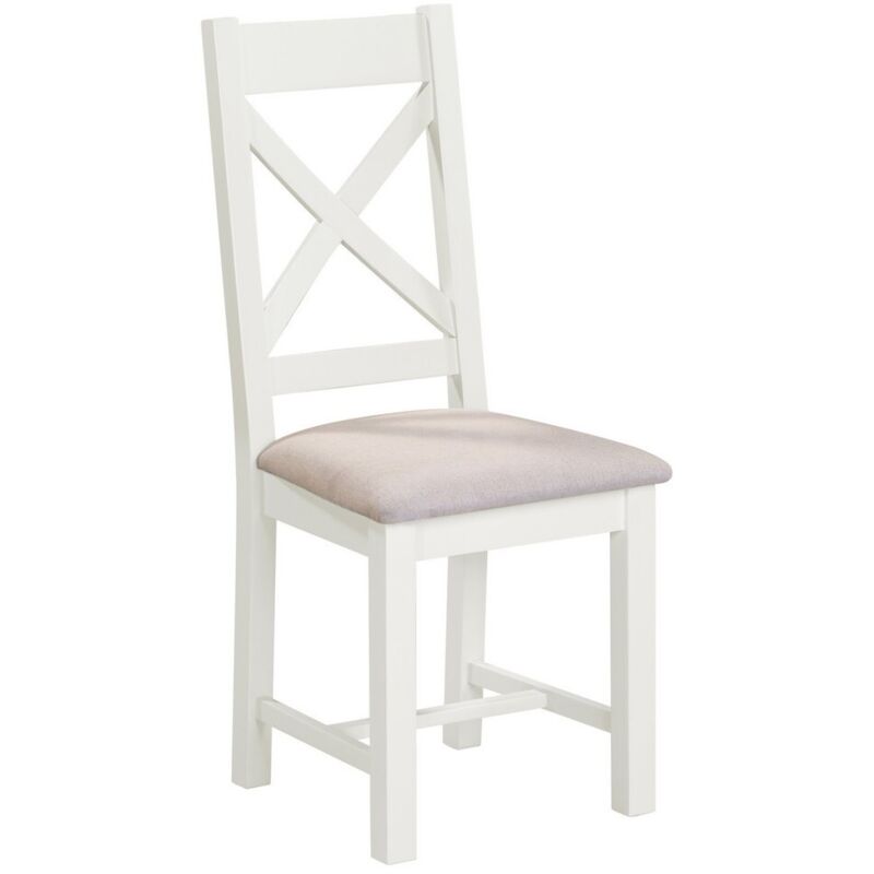 Windsor Cross Back Dining Chair (Set of 2) - L51 x W46 x H105.5 cm - Ivory/Oat Fabric
