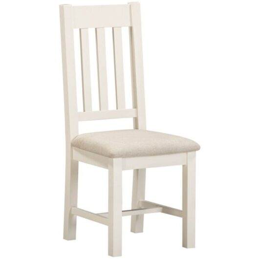 Windsor Slatted Dining Chair (Set of 2) - L41 x W46 x H105.5 cm - Ivory/Oat Fabric