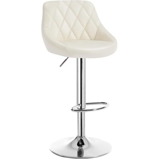 Woltu - 1 pcs bar stools chairs Breakfast Dining stools chairs for Kitchen Adjustable Cream