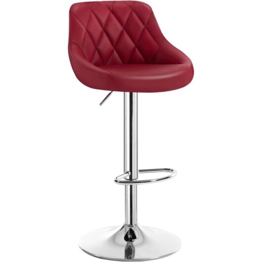 Woltu - 1 pcs bar stools chairs Breakfast Dining stools chairs for Kitchen Adjustable Dark Red