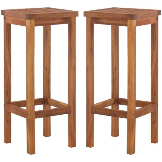 vidaXL Bar Chairs 2 pcs Solid Acacia Wood