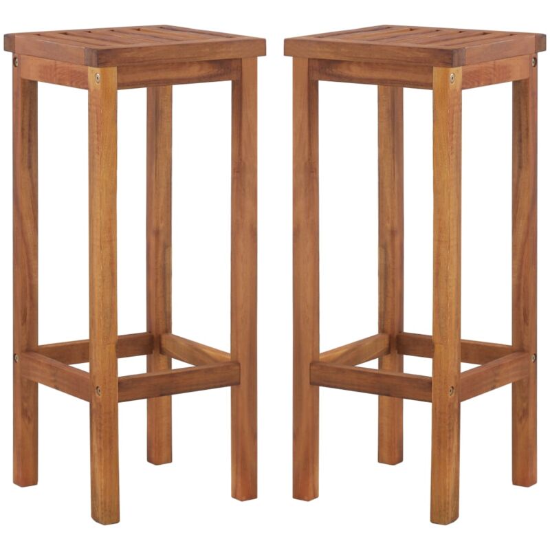 vidaXL Bar Chairs 2 pcs Solid Acacia Wood