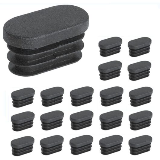 100 pieces 15x30mm Plastic End Caps, for Furniture Leg Tubes, Oval End Caps, for Chair Legs, Plastic Plugs, for Oval Pipes