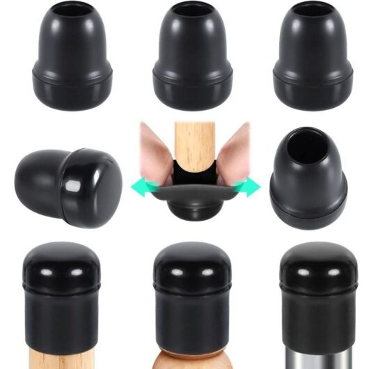 14-20 mm Chair Leg Caps with Teflon Bottom, 24 pcs Round Silicone Chair Leg Protectors Furniture Leg Covers, 1" Teflon Pads for Scratch Resistant and