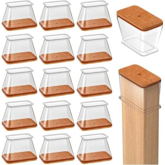 16pcs Rectangular Chair Leg Protectors, Silicone Chair Leg Protectors, Chair Pads, Reduce Noise and Prevent Scratches, Fits: Perimeter: 95-124mm