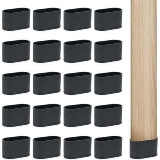20 Chair Leg Protectors, End Caps, Step Stool Pads, Chair Leg Protectors, Furniture Protectors for Table Legs - 20 x 40 mm, Oval