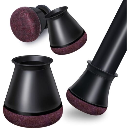 24pcs Chair Leg Protectors, Black Chair Leg Caps, Silicone Floor Protectors, Chair Felt Pads, Reduce Noise and Prevent Scratches (Small Black)