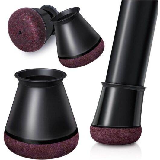 24pcs Chair Leg Protectors, Black for Chair Leg Caps, Silicone Floor Protectors, Felt Pads for Chairs, Reduce Noise, Prevent Scratches (Small Black)