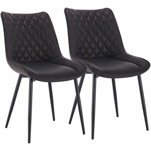 2pcs dining chairs Kitchen Counter chairs Lounge Leisure Living Room Anthracite - Woltu