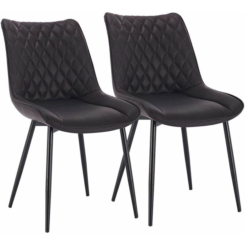 2pcs dining chairs Kitchen Counter chairs Lounge Leisure Living Room Anthracite - Woltu