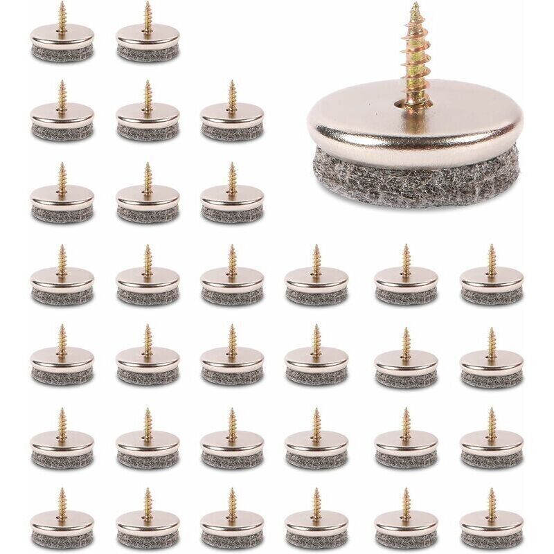 32-Piece Chair Glides, 28mm Diameter. These furniture glides with 5mm thick felt pads provide ideal protection for chair legs and are easy to install