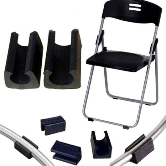 32 chair leg caps, silicone chair leg caps with clamp, floor protectors for furniture, U-shaped plastic chair caps (10 mm)