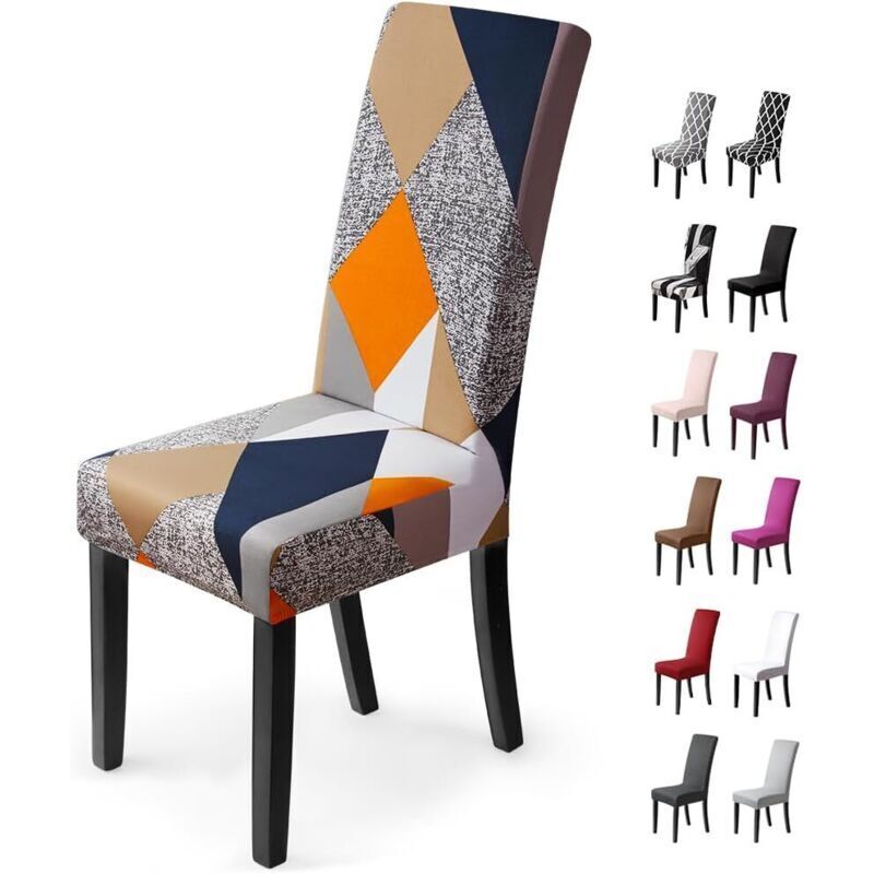 4-Piece Dining Chair Covers, Universal Stretch Chair Covers, Easy to Clean, Chair Covers for Home, Hotel, Restaurant Decor (4 Pieces, Orange