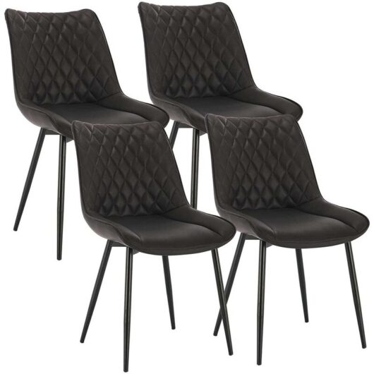 4 pcs dining chairs Kitchen Counter chairs Lounge Leisure Living Room Anthracite - Woltu