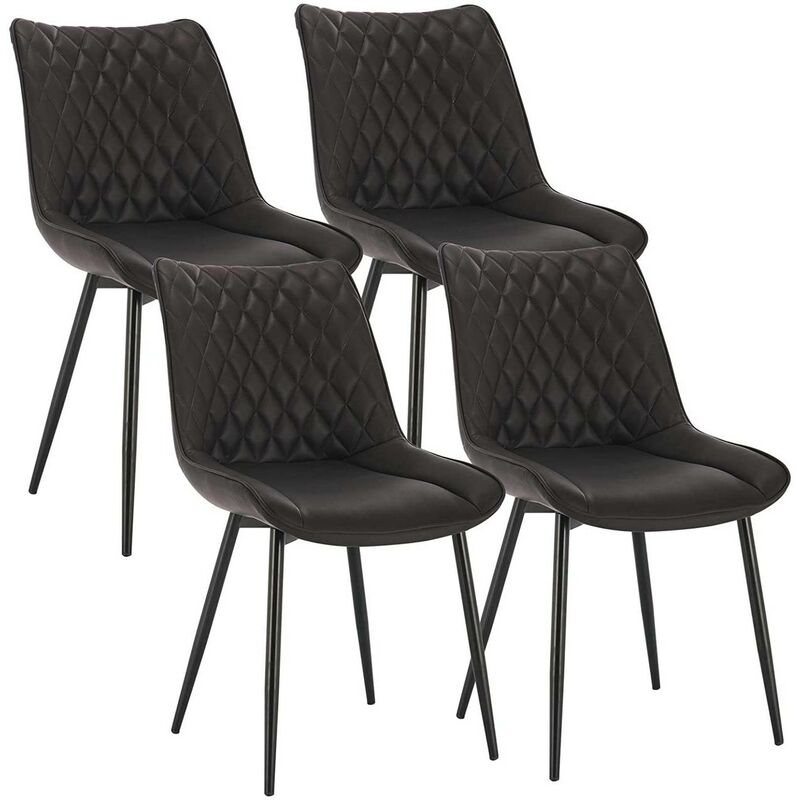 4 pcs dining chairs Kitchen Counter chairs Lounge Leisure Living Room Anthracite - Woltu