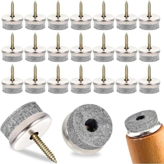 50 chair glides, 22mm felt glides with screws, chair leg protectors to prevent scratches and noise, for furniture, chairs, laminate, parquet, tiles
