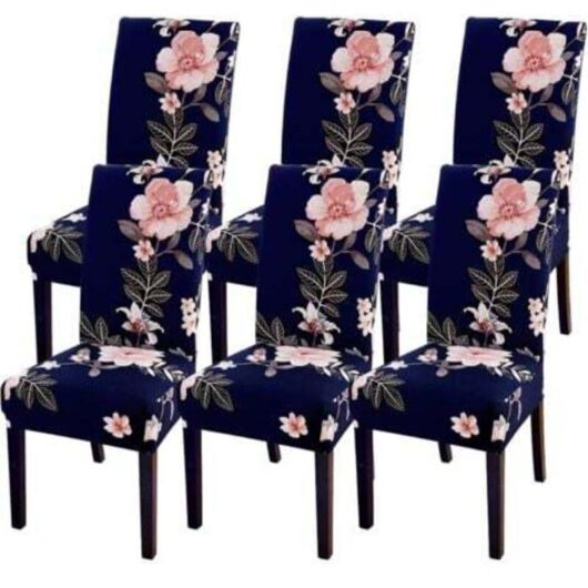 6-Piece Stretch Chair Cover Set, Modern Dining Room Chair Cover, Removable and Washable Chair Protector for Dining Room, Hotel, Kitchen, Restaurant