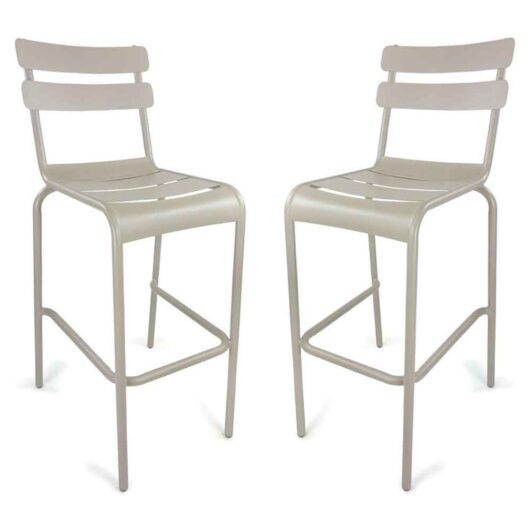 Amarillo Taupe Aluminium Bar Chairs in Pair