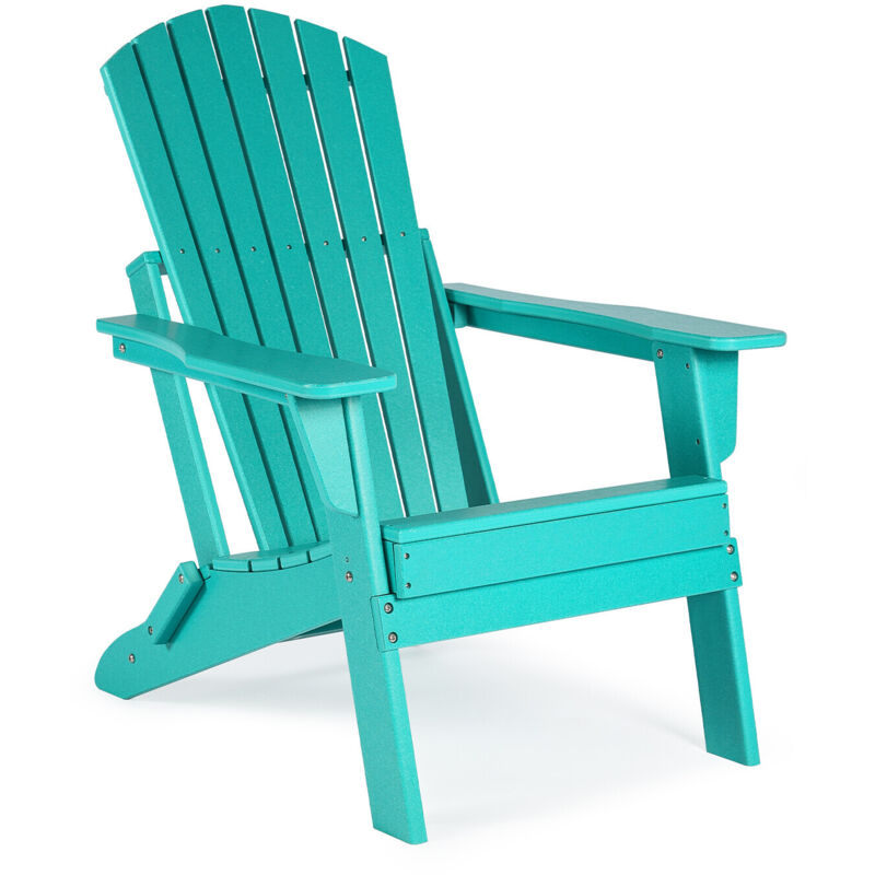 Aoodor Outdoor Garden Chair, All-Weather HDPE Folding Garden Chair-Lake Blue